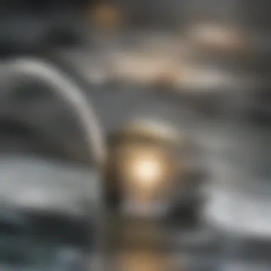 Close-up of a clogged sink drain
