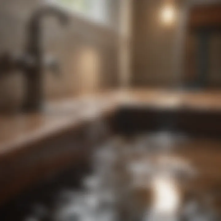 Before and after of a cleared drain