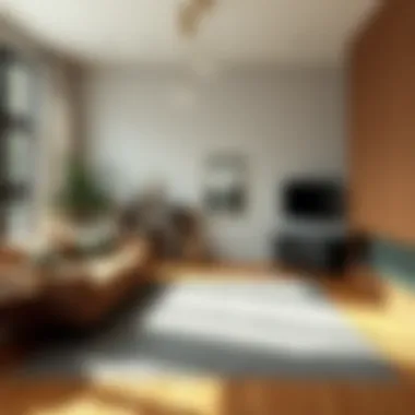 Diagram illustrating rug size calculator usage