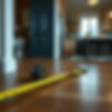 Tape measure on a hardwood floor