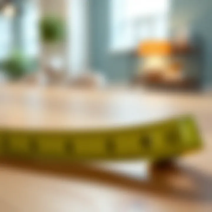 Visual representation of a measuring tape and square footage calculations