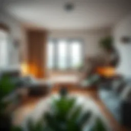 Cozy studio apartment layout showcasing multifunctional furniture