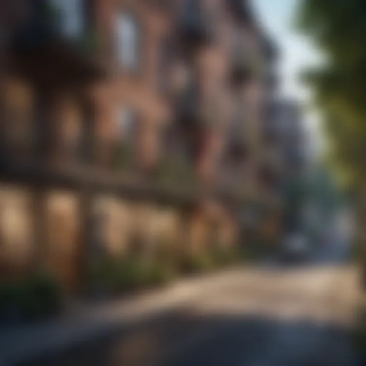 Charming urban neighborhood where studio apartments are located