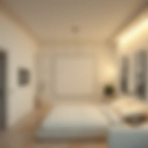 Detailed illustration of a square room with dimensions