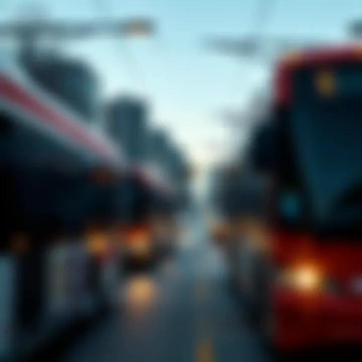 Public Transportation in Seattle A public transportation system showcasing buses and light rail