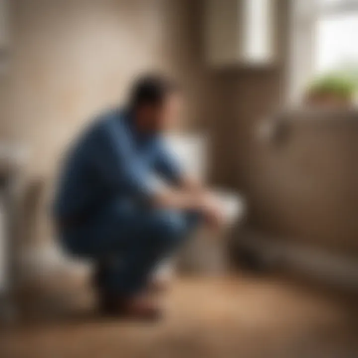 Homeowner evaluating plumbing service options