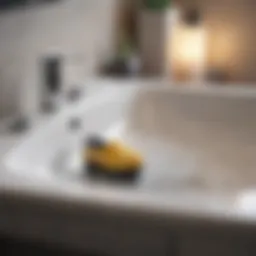 Clogged bathroom sink drain illustration
