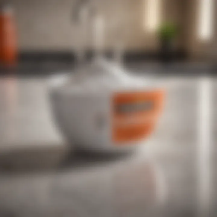 A bowl of baking soda on a marble countertop ready for use